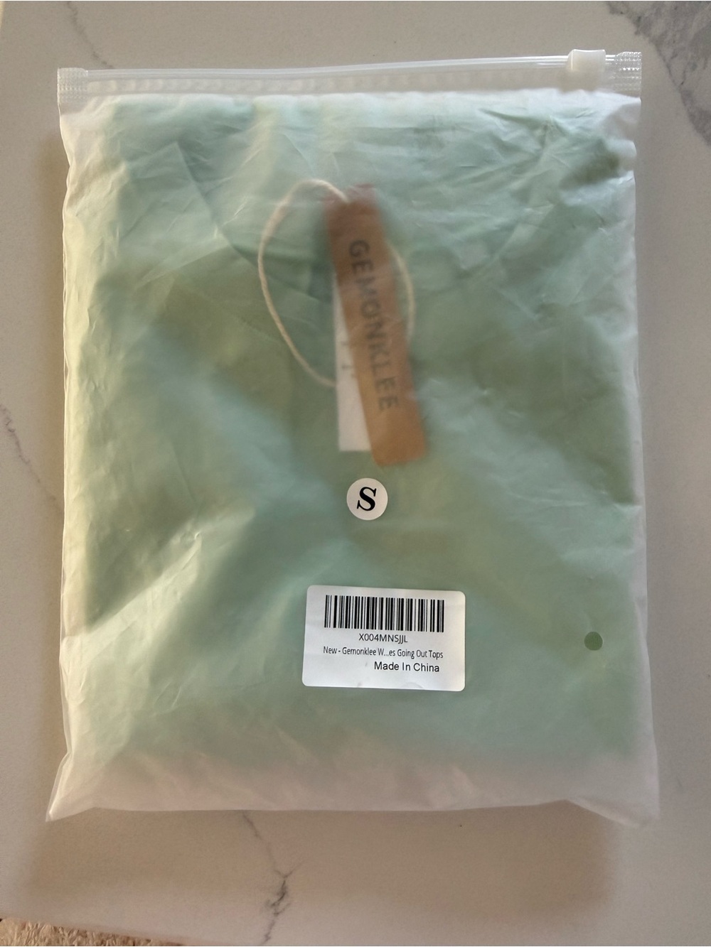 Y2K mini tee Short Sleeve Crewneck crop Top in Pale Mint fitted style size S - Picture 2 of 4